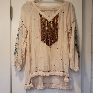 Lula Soul/Ruby Yaya Cream w/Rust Beads Embroidery